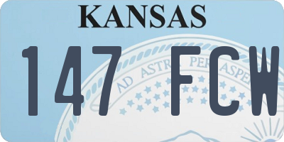 KS license plate 147FCW
