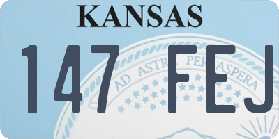 KS license plate 147FEJ