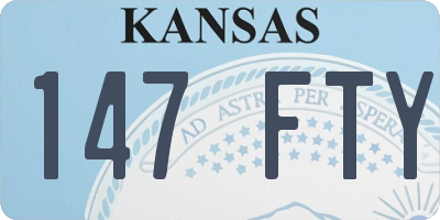 KS license plate 147FTY