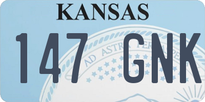 KS license plate 147GNK