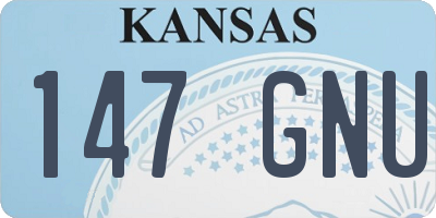 KS license plate 147GNU