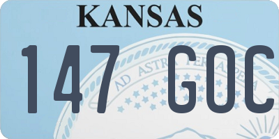 KS license plate 147GOC