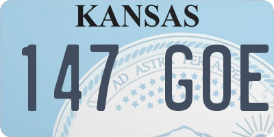 KS license plate 147GOE