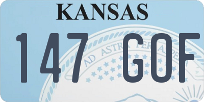 KS license plate 147GOF