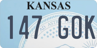 KS license plate 147GOK