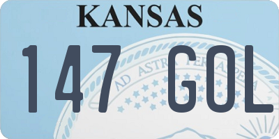 KS license plate 147GOL