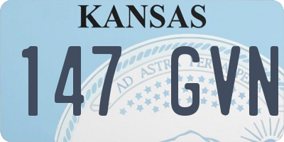 KS license plate 147GVN