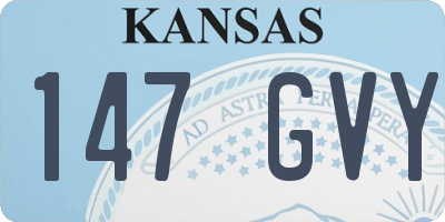 KS license plate 147GVY