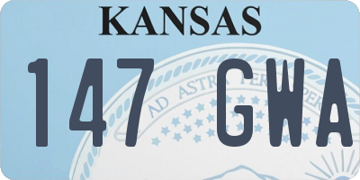KS license plate 147GWA