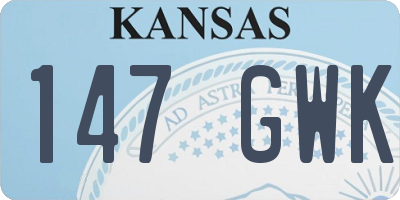 KS license plate 147GWK