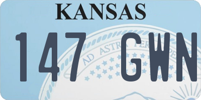 KS license plate 147GWN