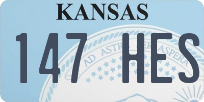 KS license plate 147HES