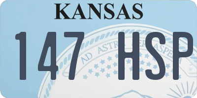 KS license plate 147HSP