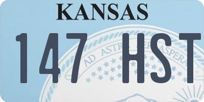 KS license plate 147HST