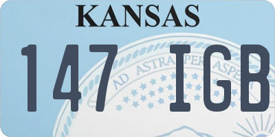 KS license plate 147IGB