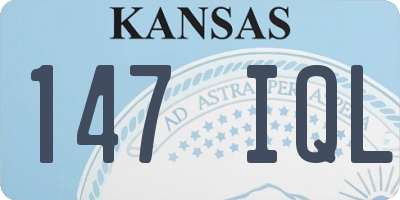 KS license plate 147IQL