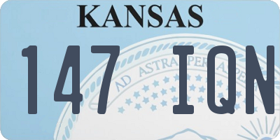 KS license plate 147IQN