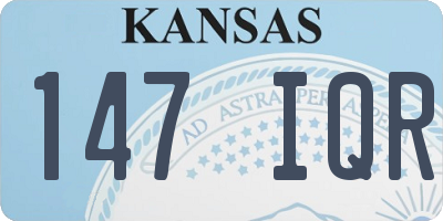 KS license plate 147IQR