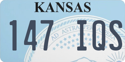 KS license plate 147IQS