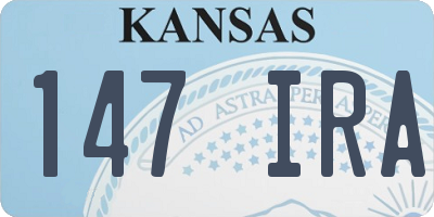 KS license plate 147IRA