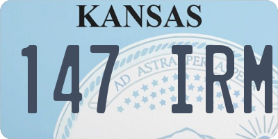 KS license plate 147IRM