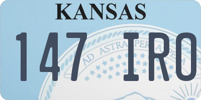KS license plate 147IRO