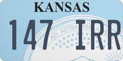 KS license plate 147IRR