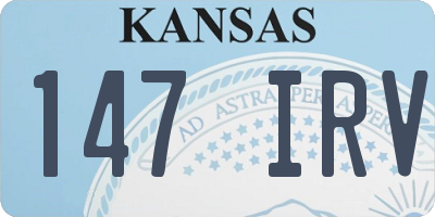 KS license plate 147IRV