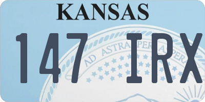 KS license plate 147IRX