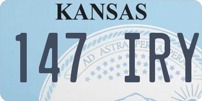 KS license plate 147IRY