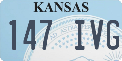 KS license plate 147IVG
