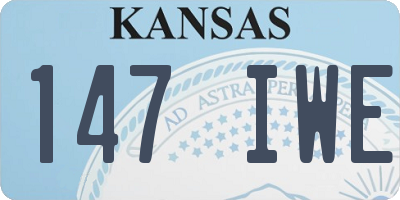 KS license plate 147IWE