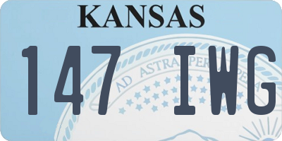 KS license plate 147IWG