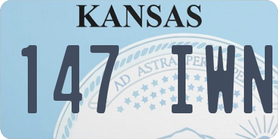 KS license plate 147IWN