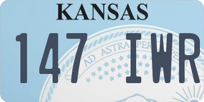 KS license plate 147IWR