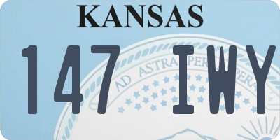 KS license plate 147IWY