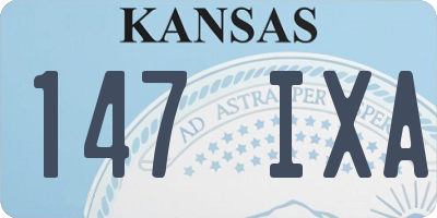KS license plate 147IXA