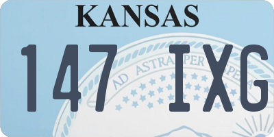 KS license plate 147IXG