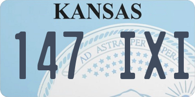 KS license plate 147IXI
