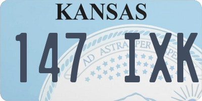 KS license plate 147IXK