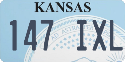 KS license plate 147IXL