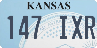 KS license plate 147IXR