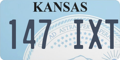 KS license plate 147IXT