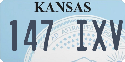 KS license plate 147IXV