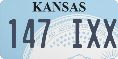 KS license plate 147IXX