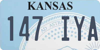 KS license plate 147IYA