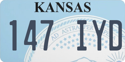 KS license plate 147IYD