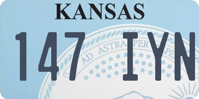 KS license plate 147IYN
