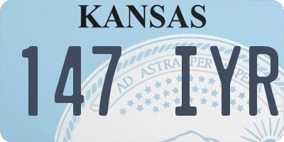 KS license plate 147IYR