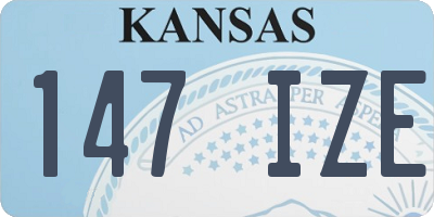 KS license plate 147IZE
